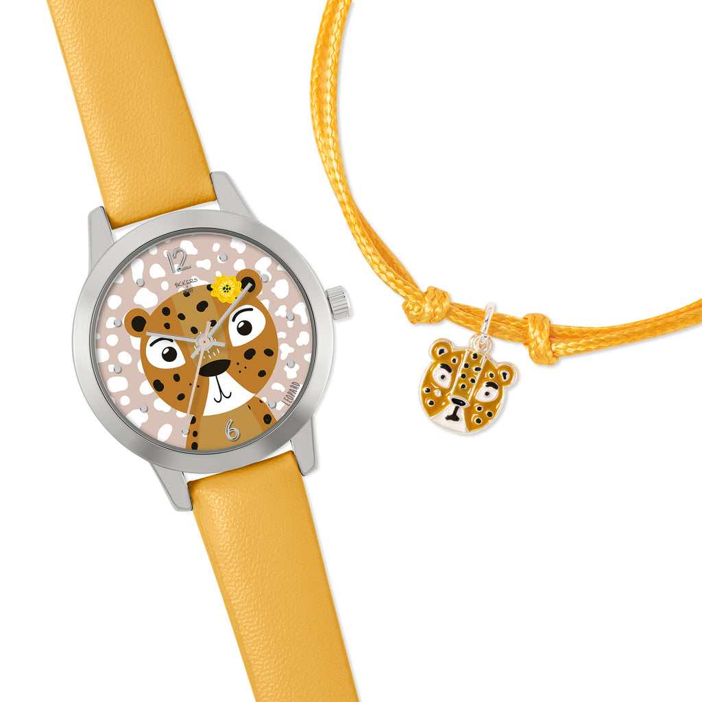 Tikkers x WWF - Leopard Dial Watch & Leopard Charm Bracelet Watch and Jewellery Set Tikkers   