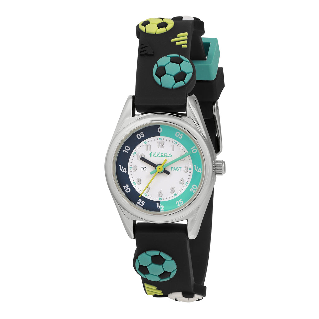 Analog watch with velcro strap outlet