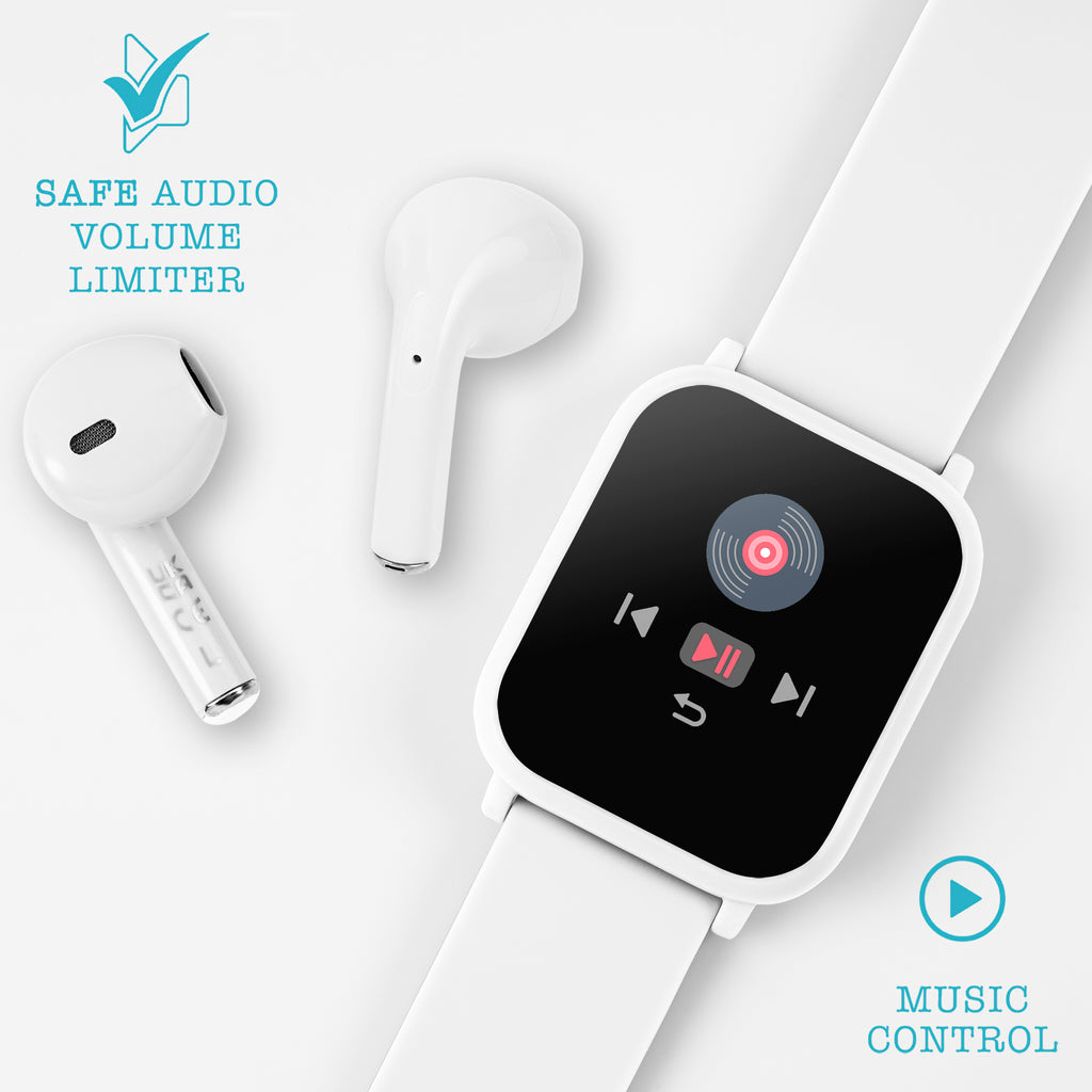 Tikkers Series 10 White Smart Watch with TWS Tikkers