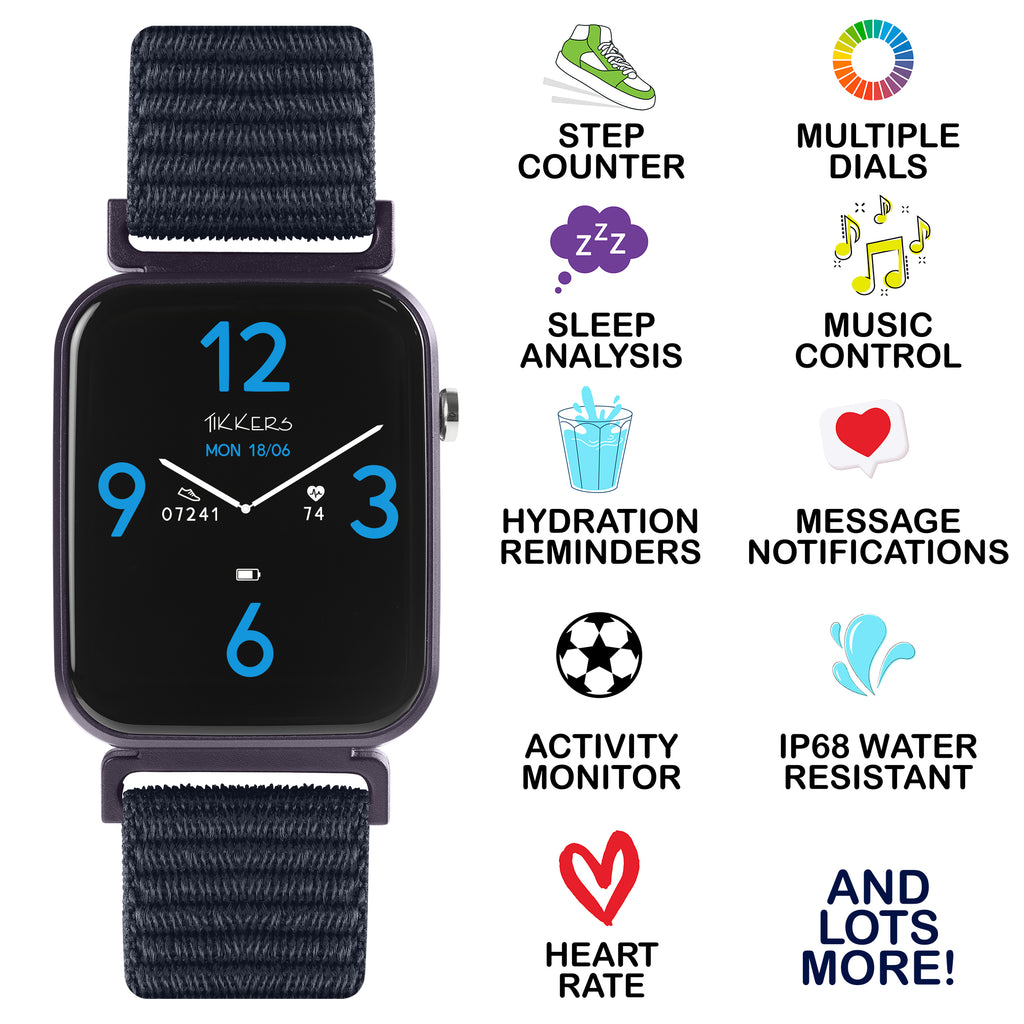 Tikkers Series 13 Navy Riptape Strap Smart Watch smart watch Tikkers   