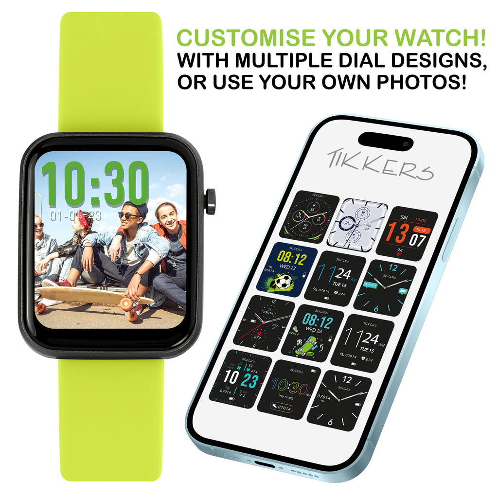 Tikkers Series 13 Green Silicone Strap Smart Watch smart watch Tikkers   