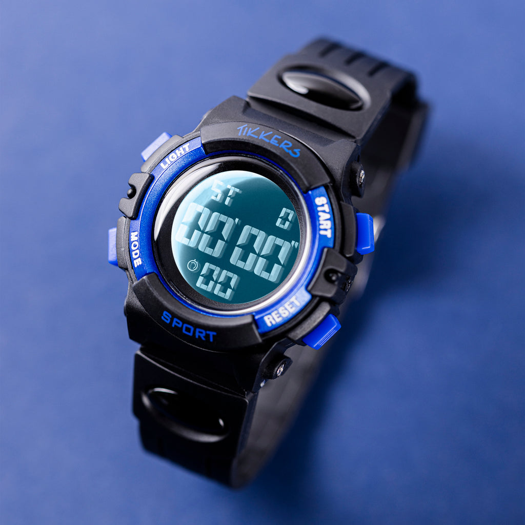 Tikkers Black and Blue Light Up Digital Watch Watch Tikkers   