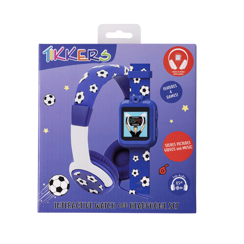 Tikkers Blue Football Interactive Watch & Headphone Set Interactive Watch and Headphone Set Tikkers   