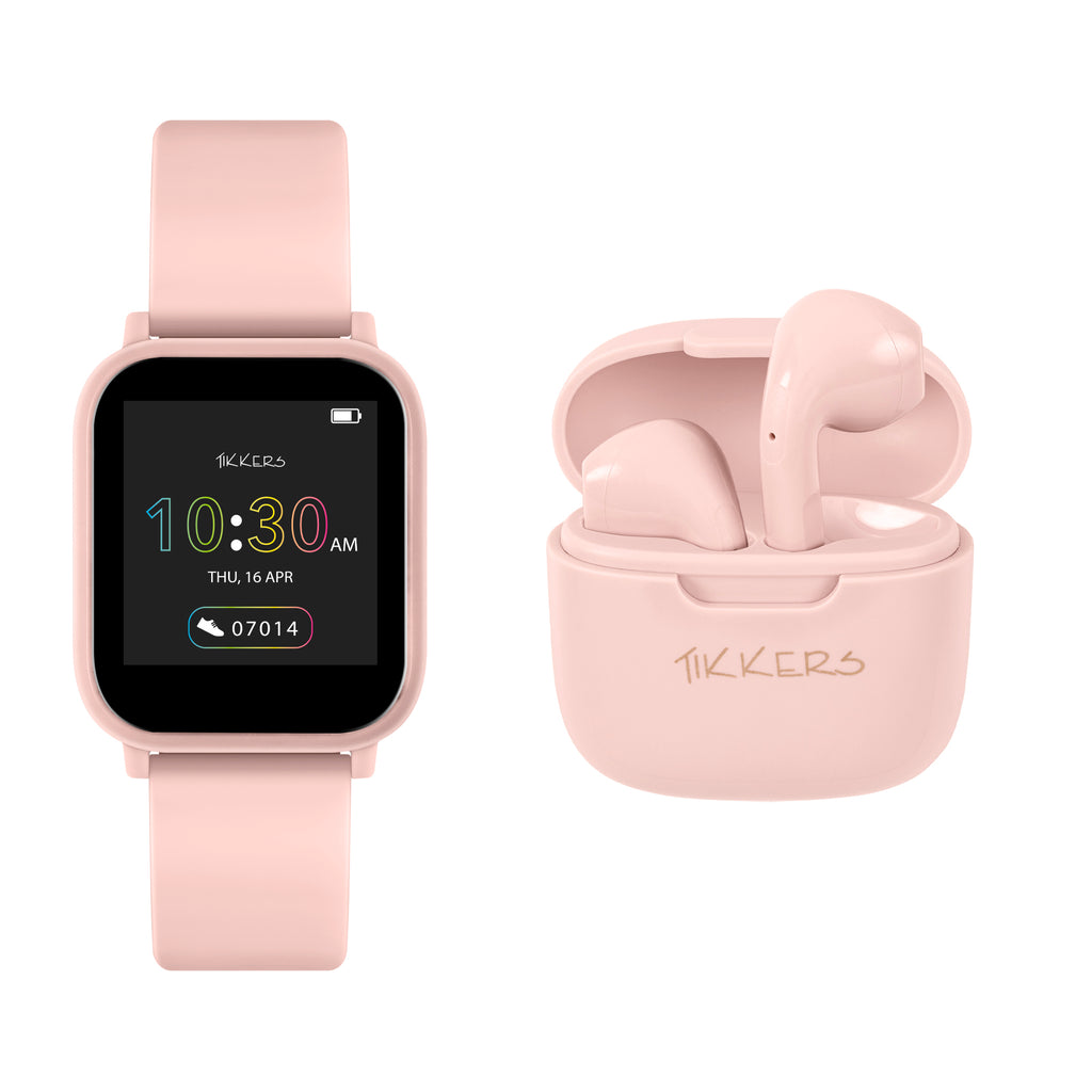 Tikkers Teen Series 10 Nude smart Watch and Earbuds Set smart watch and ear bud set Tikkers   