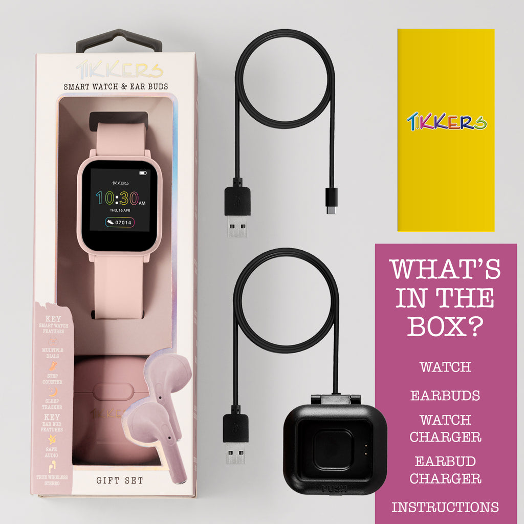 Tikkers Teen Series 10 Nude smart Watch and Earbuds Set smart watch and ear bud set Tikkers   