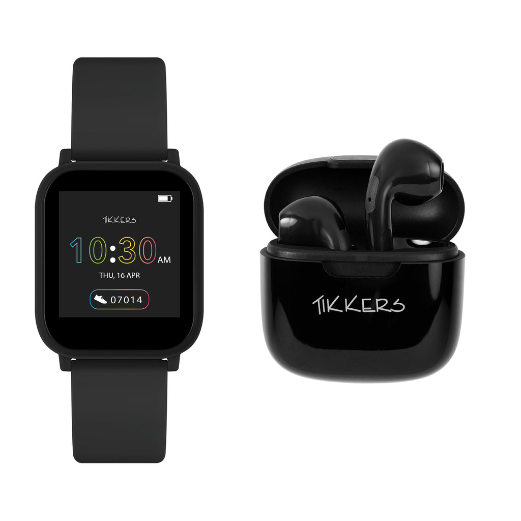 Tikkers Teen Series 10 Black smart Watch and Earbuds Set smart watch and ear bud set Tikkers   