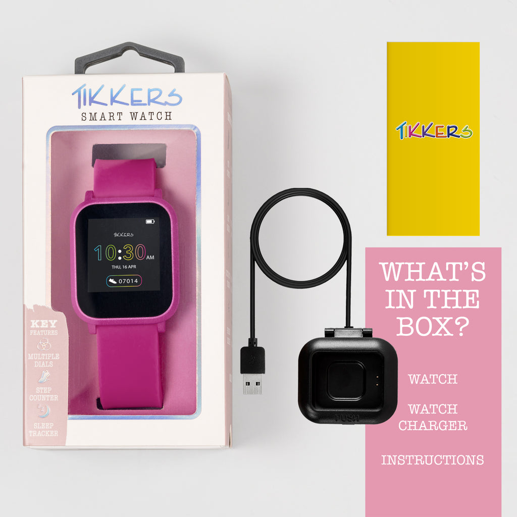 Tikkers Teen Series 10 Pink Silicone Strap Smart Watch smart watch Tikkers   