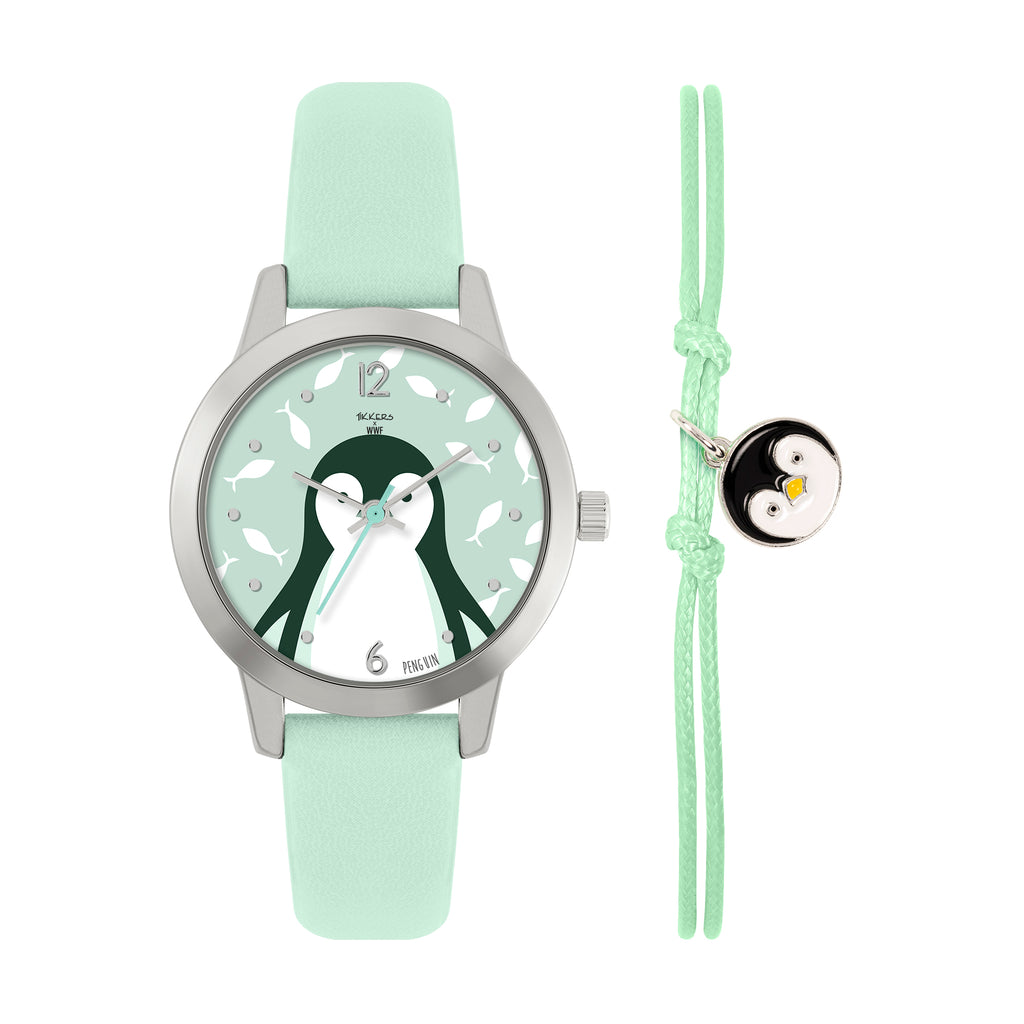 Tikkers x WWF - Penguin Dial Watch & Penguin Charm Bracelet Watch and Jewellery Set Tikkers   